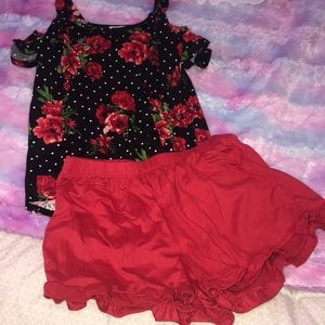 Flower Shirt and Flouncy Shorts Bundle